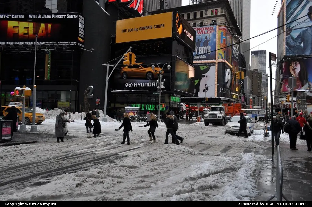 Times Square the day after the blizzard, December 2009.