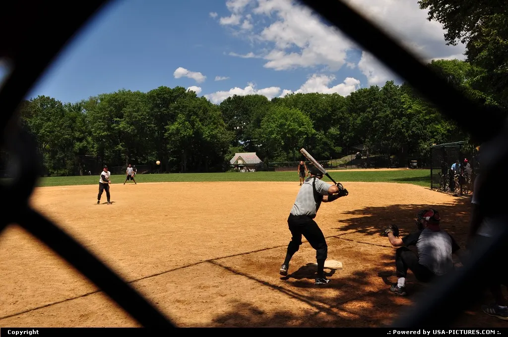 Baseballing in Central Park under the heat.