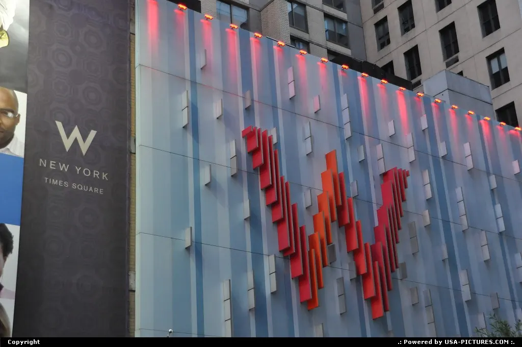 Entrance of the W Hotel right in Time Square.