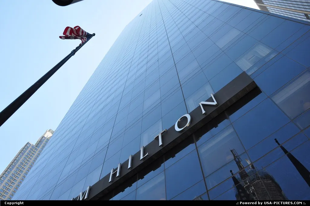The Hilton Millenium, sitting proudly in front of the defunct World Trade Center.