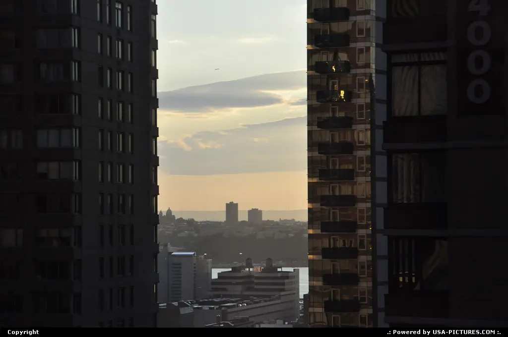 New Jersey afar, seen from another high rise hotel in Time Square, NYC.