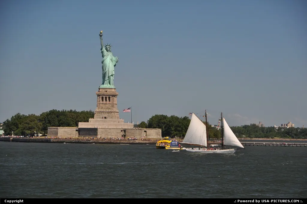 Lady Liberty (Statue Of Liberty) seen here from the (free) ferry to Staten Island.
