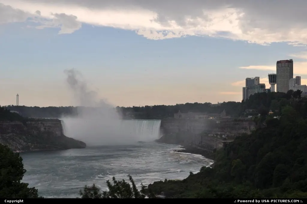 Niagara Falls, Canadian side, in late afternoon.