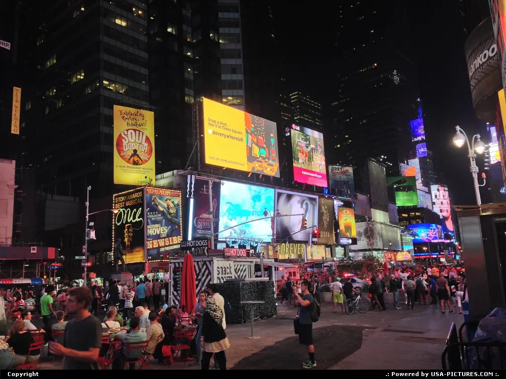 New York times square crowded on that Friday evening.