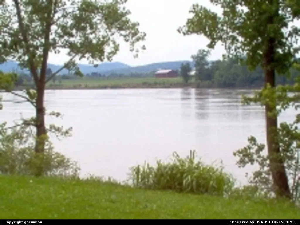 The Ohio River looking at the hills of southern Ohio.