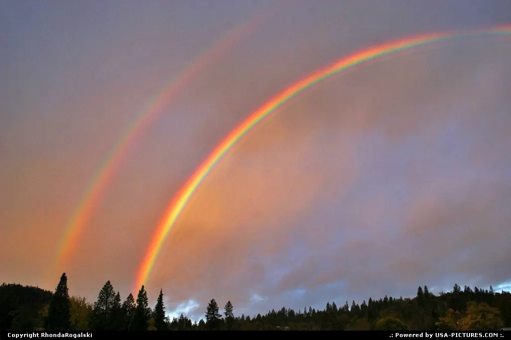 Amazing double rainbow in Grants Pass, Oregon.