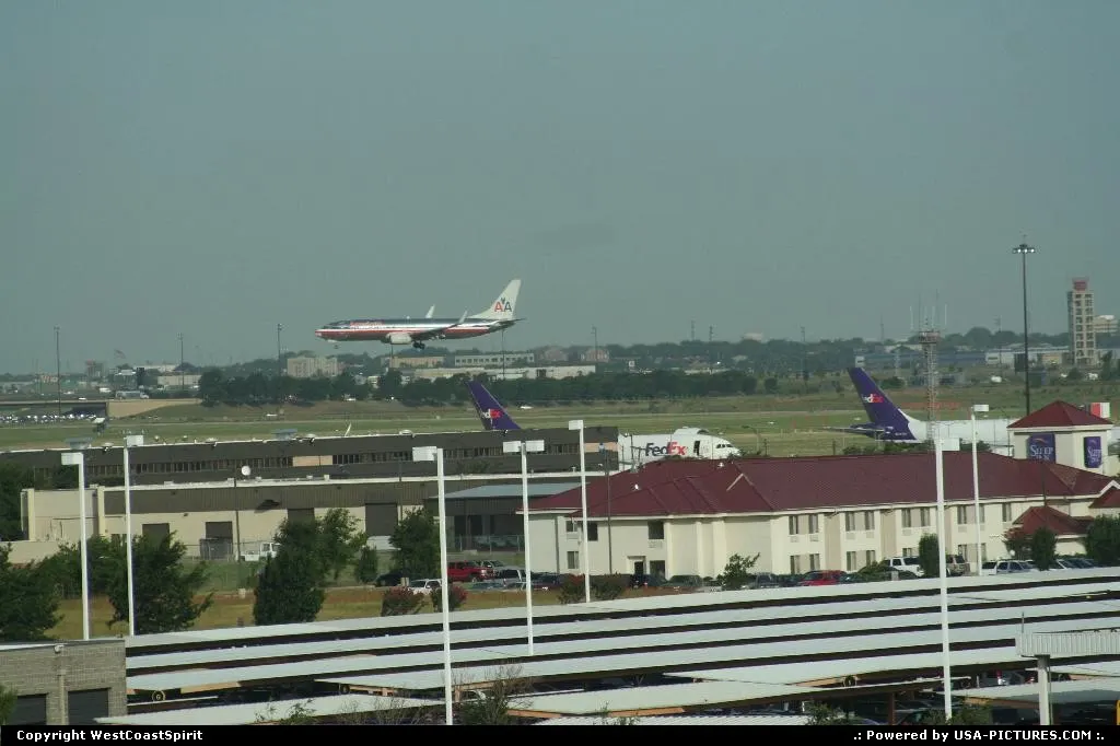 American's Boeig 737 landing in Dallas DFW. Look also at the cargo plane