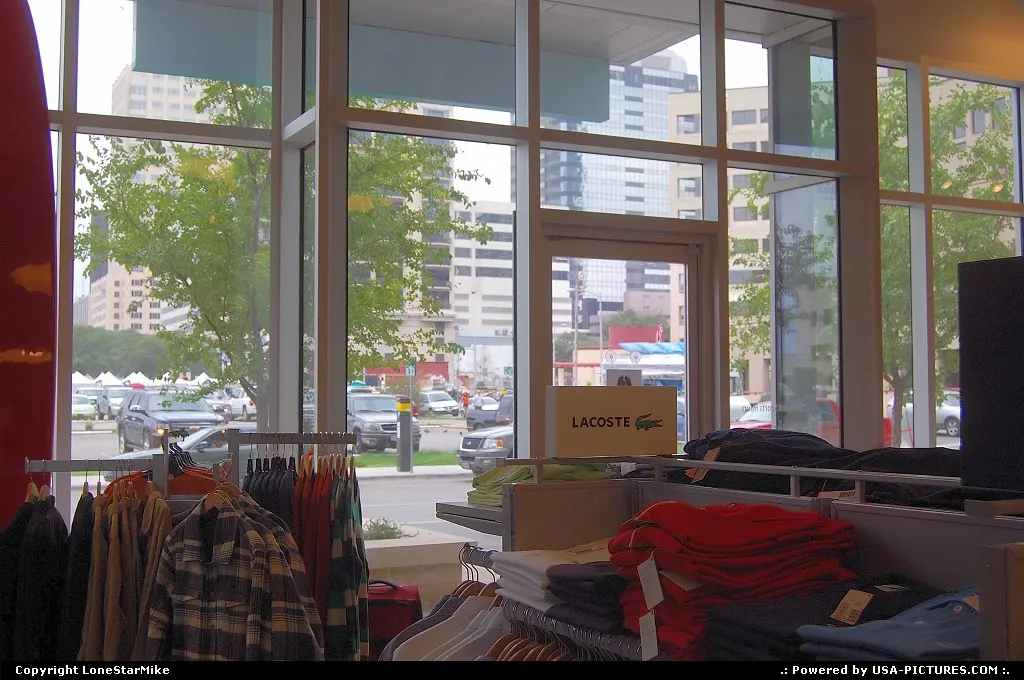 Shopping in Austin's Second Street District on an overcast day.