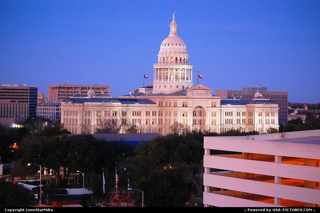Texas State Capitol at dusk