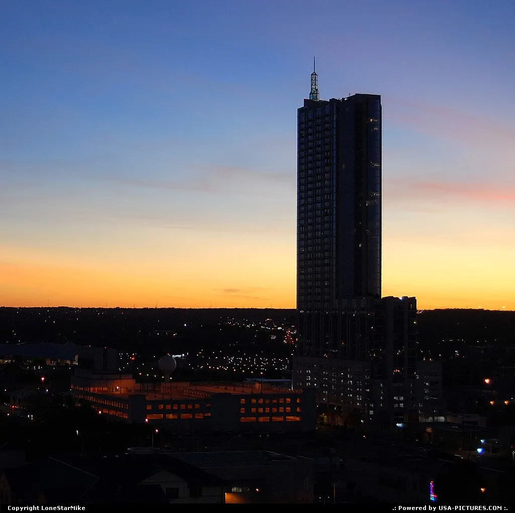 360 condominiums at dusk