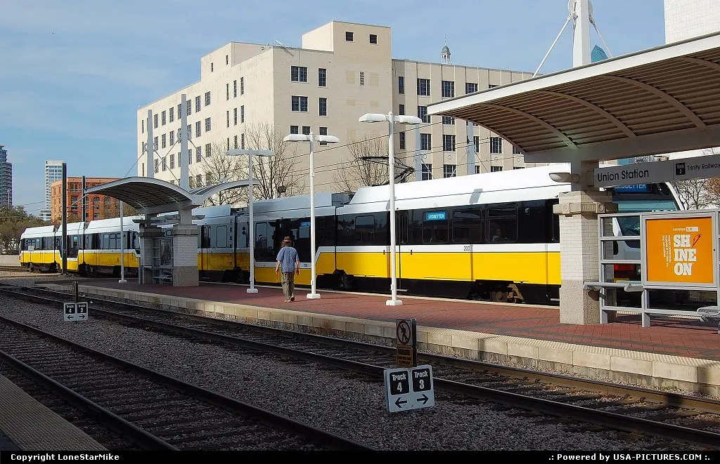 DART train at Union Station in Dallas