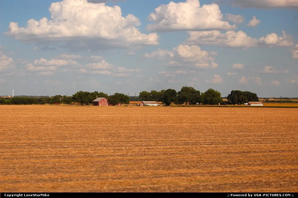 Rural farm in Central Texas. Photographed from Amtrak's Texas Eagle