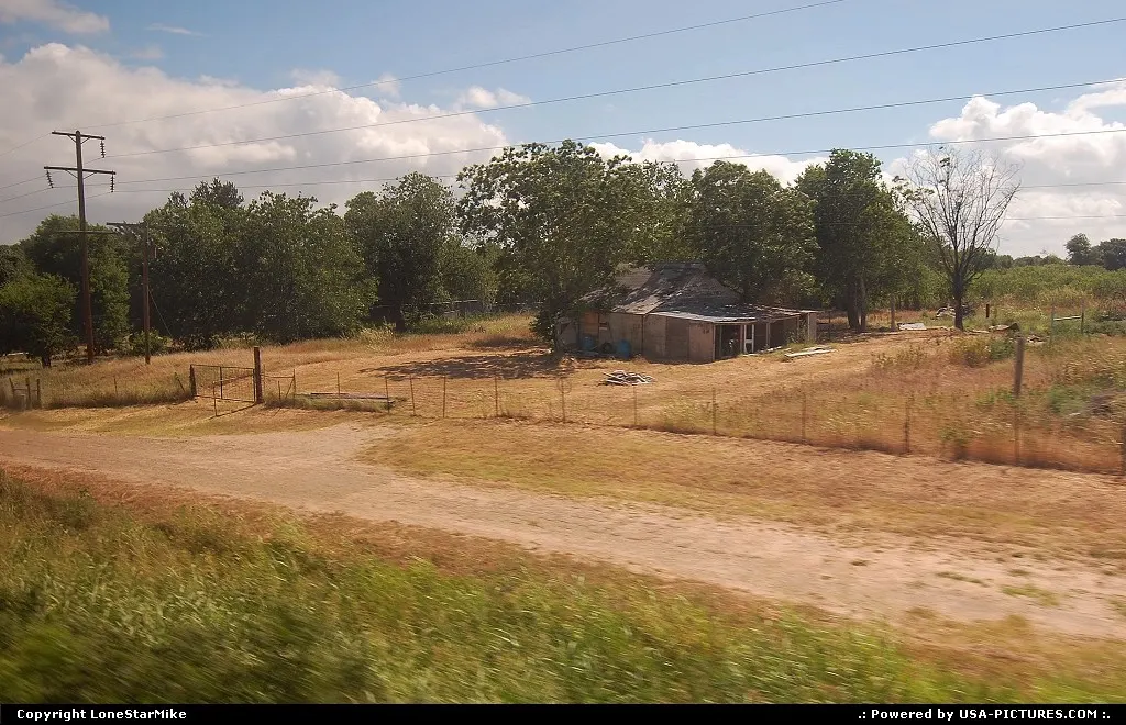 Rural scene in Central Texas photographed from Amtrak's Texas Eagle