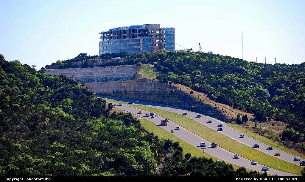 Palisades West Office Building under construction with Loop 360 in foreground.
