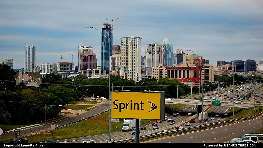 Austin skyline from I35 & Riverside