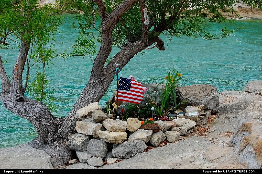 Sunbahers maintain this little garden at Radio Rock - in Hippie Hollow on Lake Travis