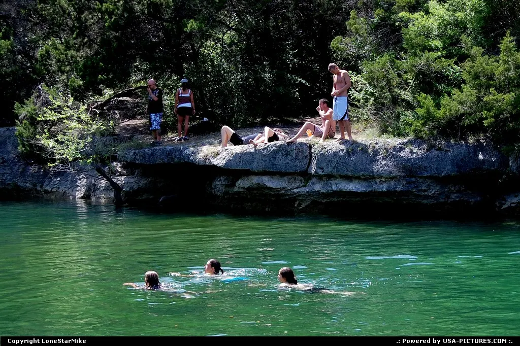 Swimmers & sun bathers along the Barton Creek Greenbelt