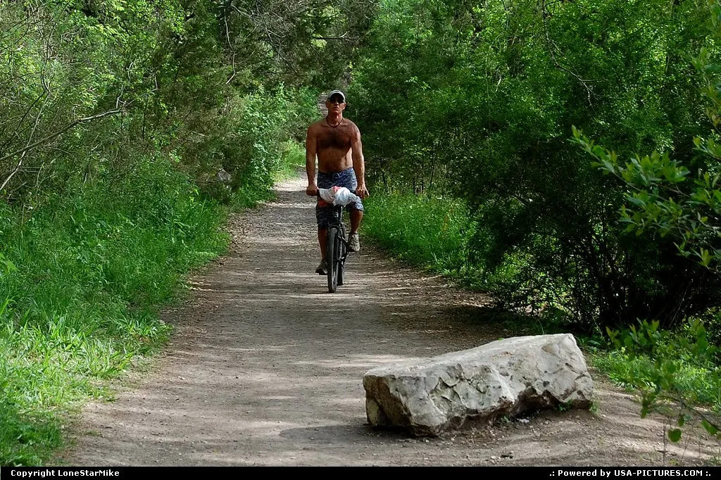 Biker along the Barton Creek Greenbelt