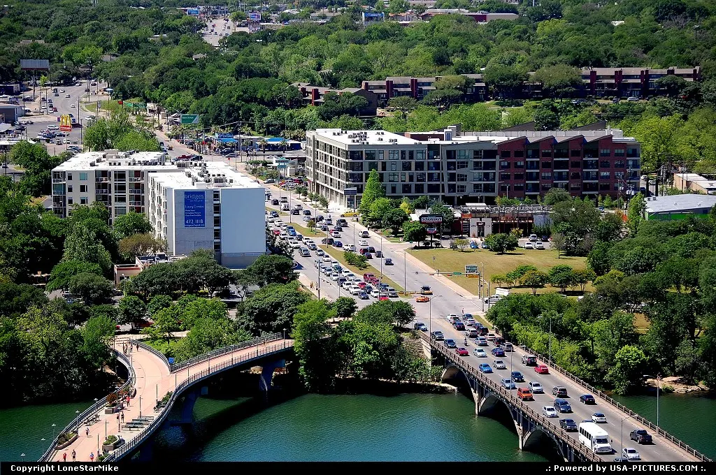 Lamar pedestrian bridge & Lamar Blvd.