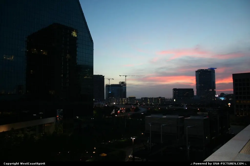 Sunset in Dallas, from the Fairmont Hotel Pool.