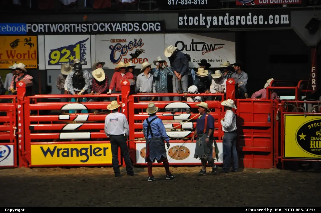 Rodeo at the livestockyards in historic district, fortworth.