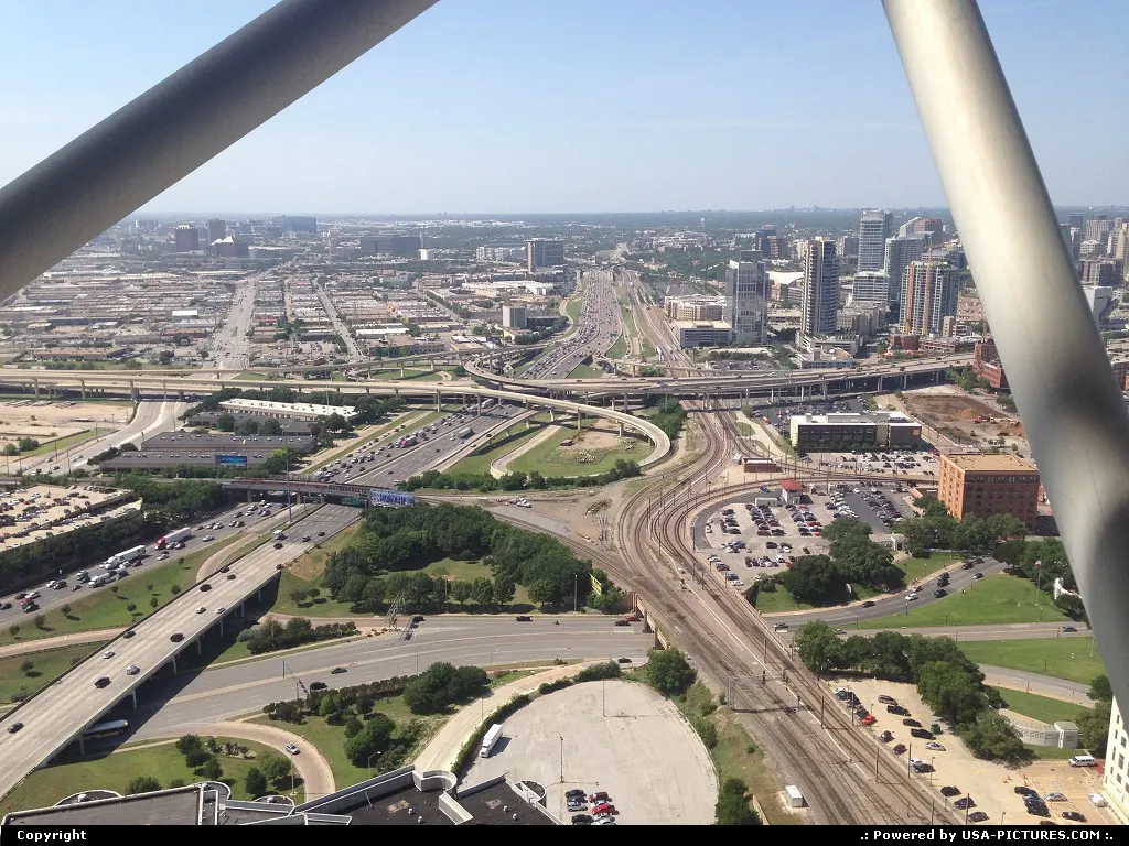 From the newly renovated Reunion Tower observation deck. Nice 360 view of the city