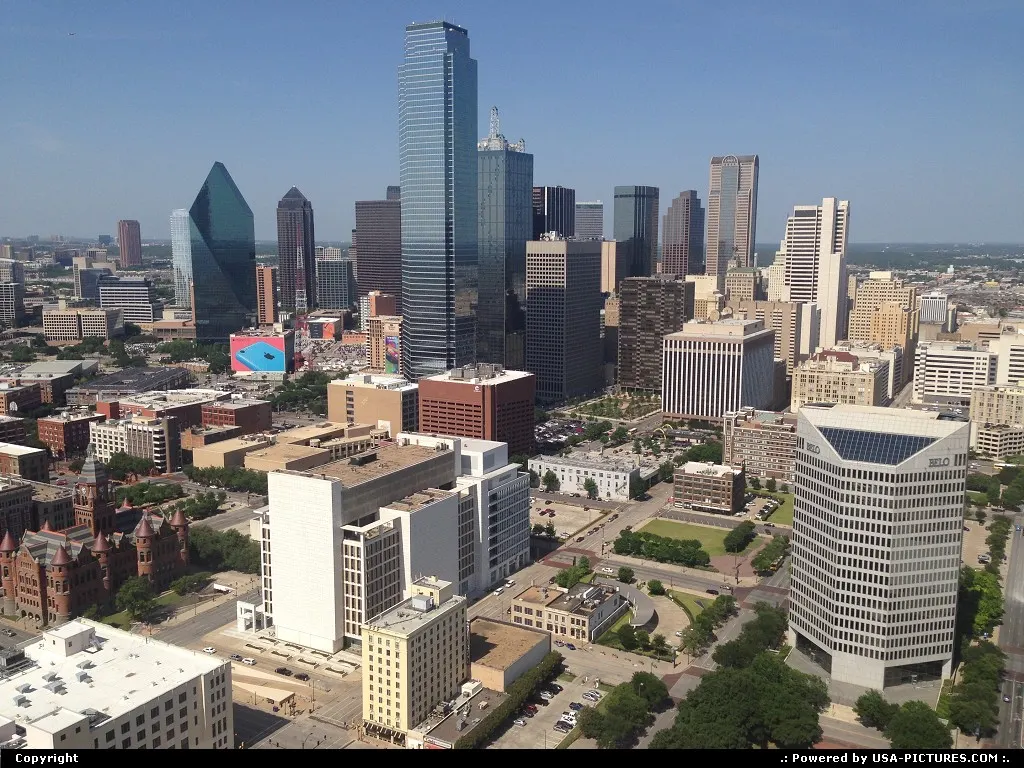From the newly renovated Reunion Tower observation deck. Nice 360 view of the city
