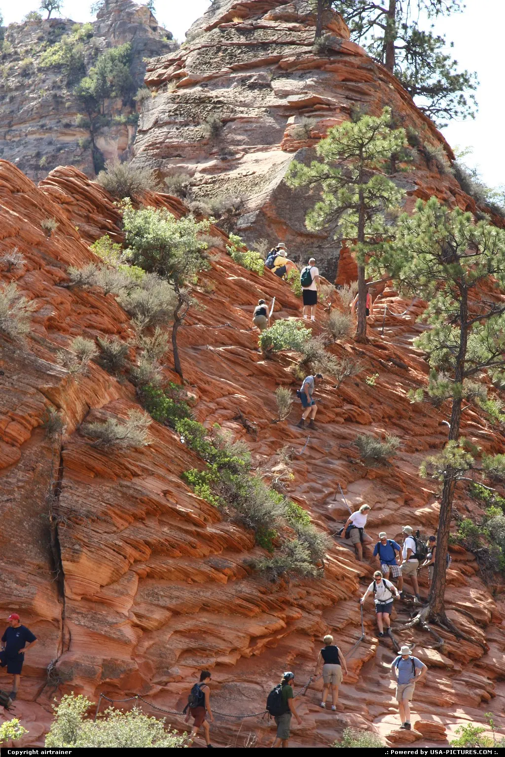 Zion National Park. Angels Landing trail, now the serious part of the hike begins !