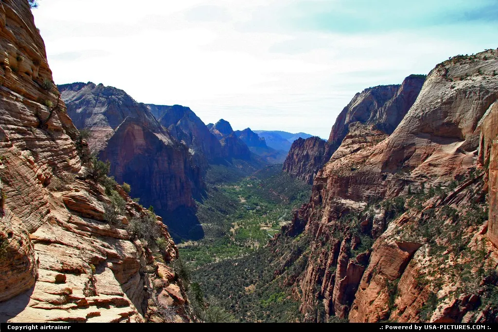 Zion National Park. The valley, seen from Angels Landing trail.