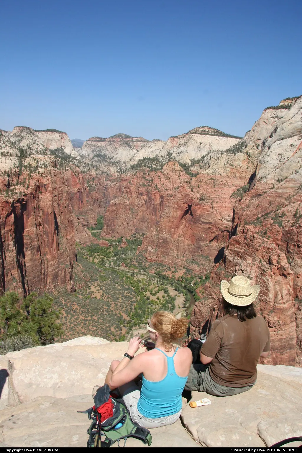 Hikers having a lunch break at Angels Landing.