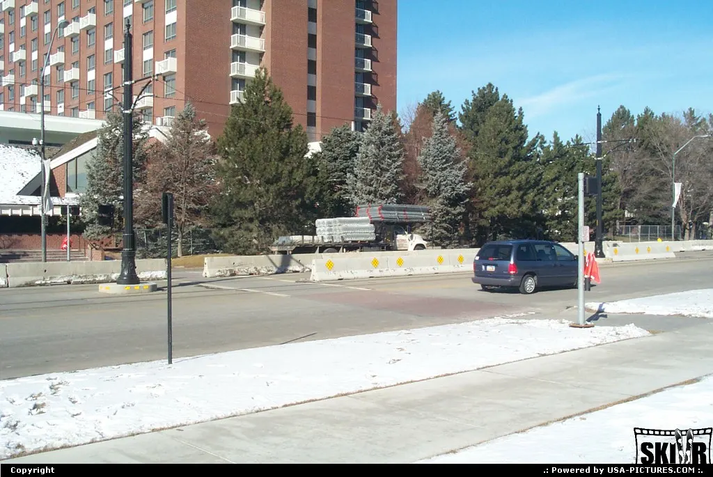 Famous orange flags invented by officials of Salt Lake City town to allow pedestrians t...