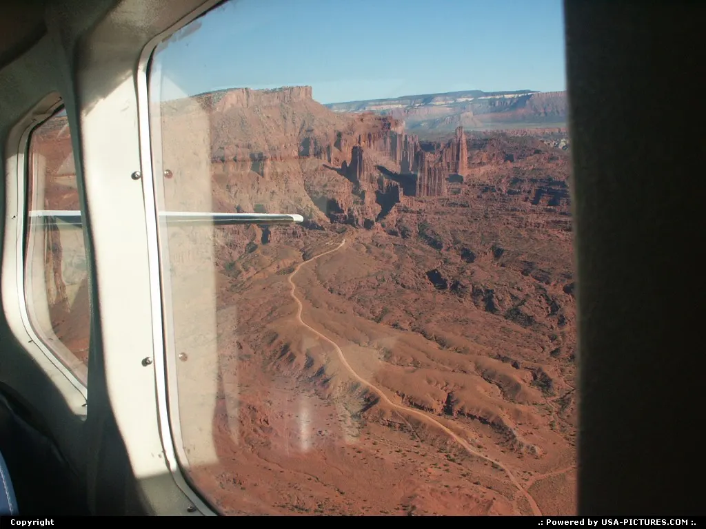 Arches National Park from above, during our