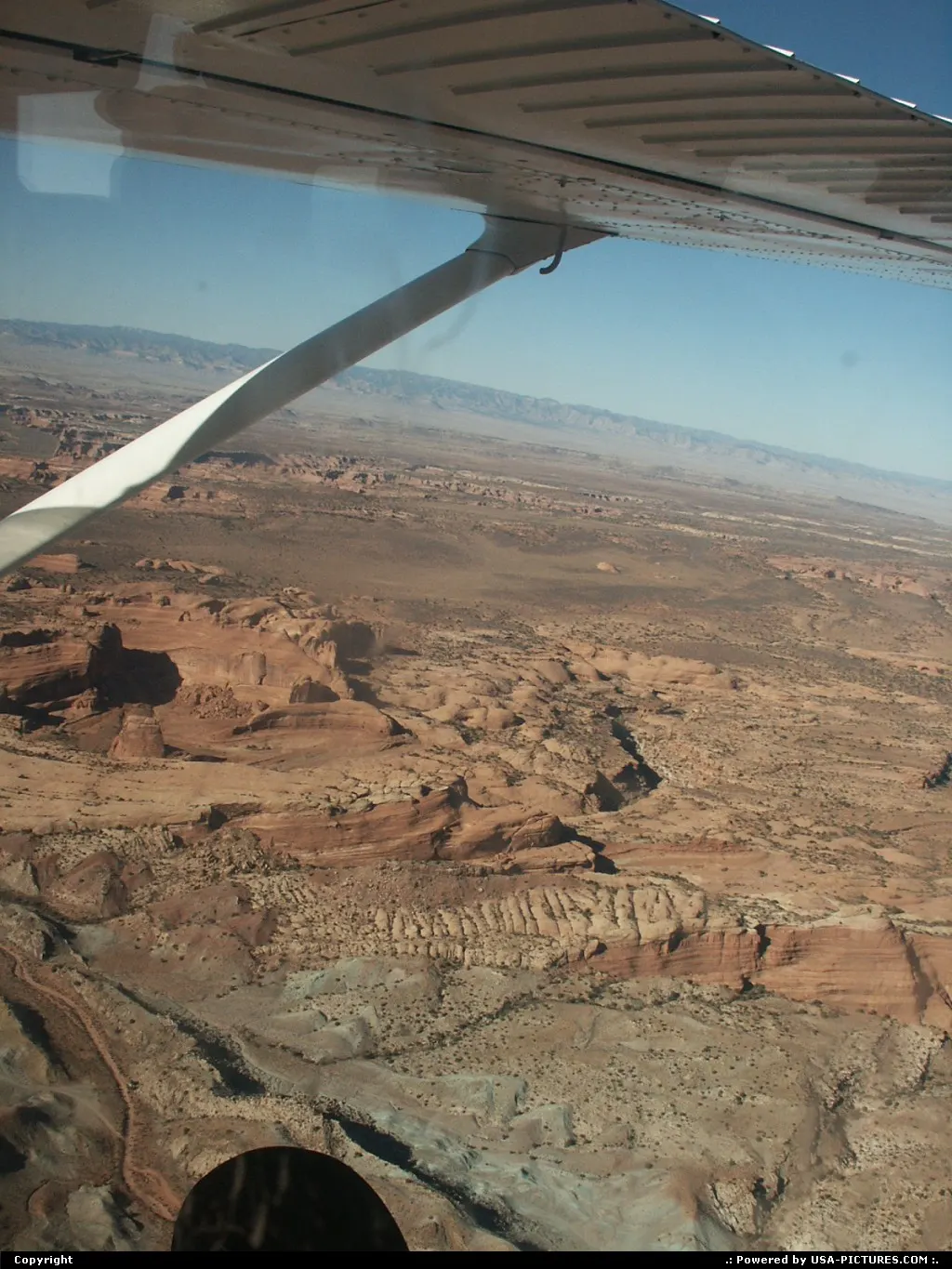Arches National Park from above, during our