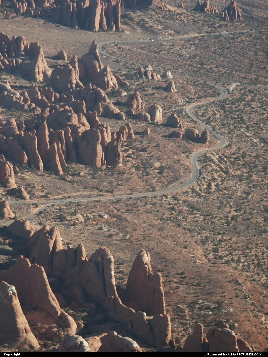 Arches National Park from above, during our