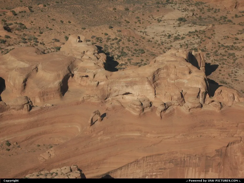 Arches National Park from above, during our