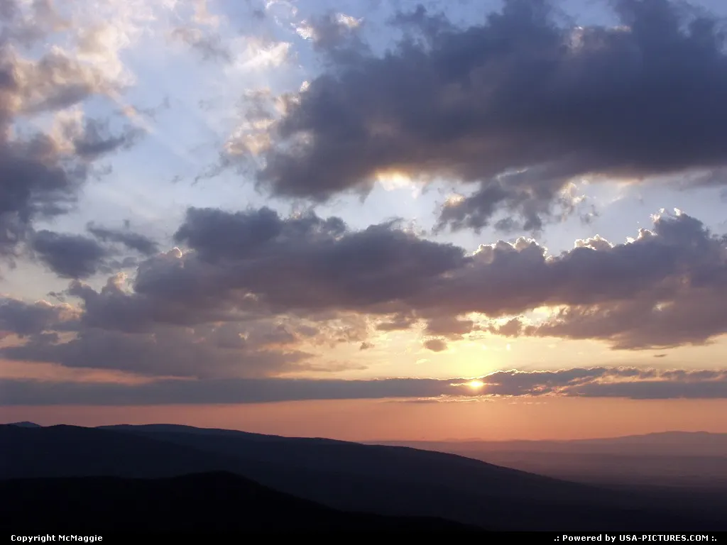 Sunset, Rock Point Overlook, (overlooking Waynesboro, Virginia), Blue Ridge Parkway, Ap...