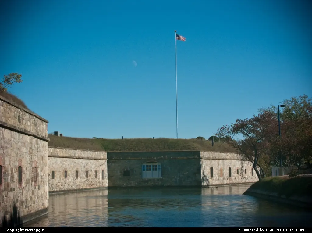 Casemates and moat, Fort Monroe, Virginia