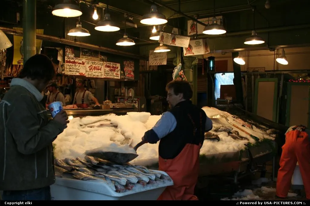 At the Pike Market downtown. Talking about fresh products!