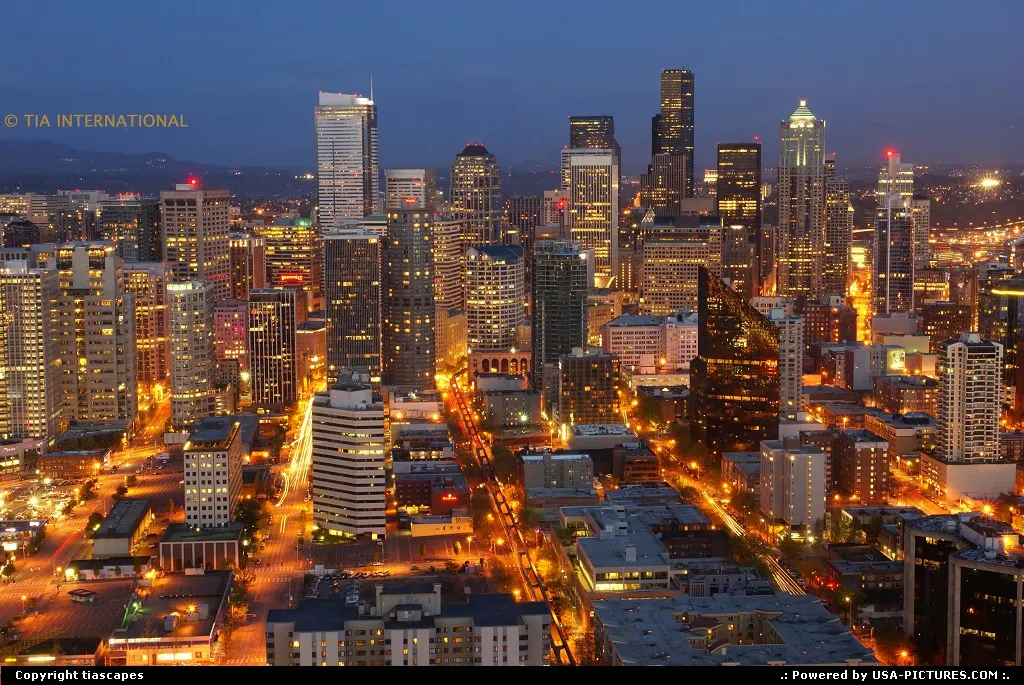 Sunset Meets Night in Seattle