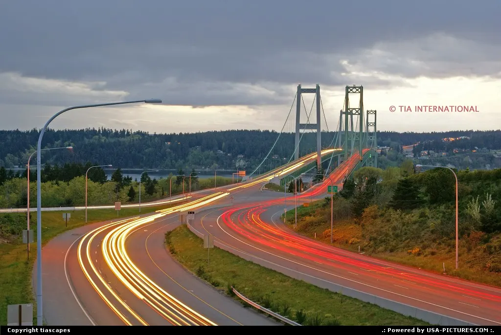 Streamlines Tacoma Narrows Bridge @ Sunset II