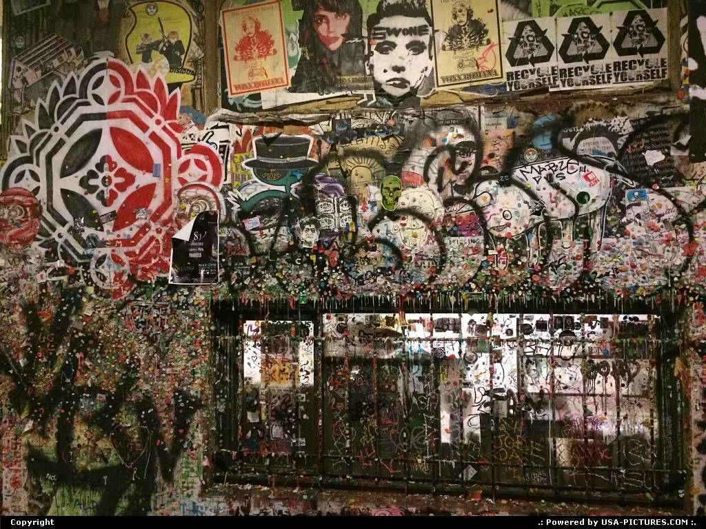 Post Alley Market Theater Gum Wall. Started in 1993 it is now a tourist attractation.
