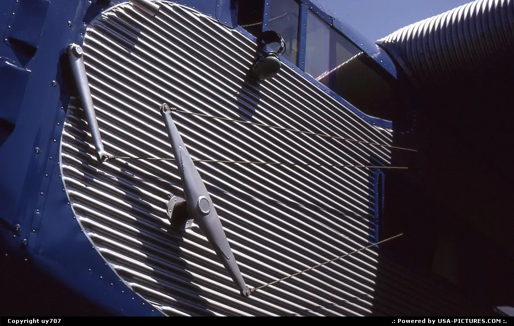 Close-up on EAA's Ford Trimotor cockpit section.
