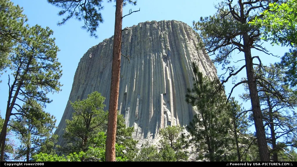 Close up of Devil's Tower.