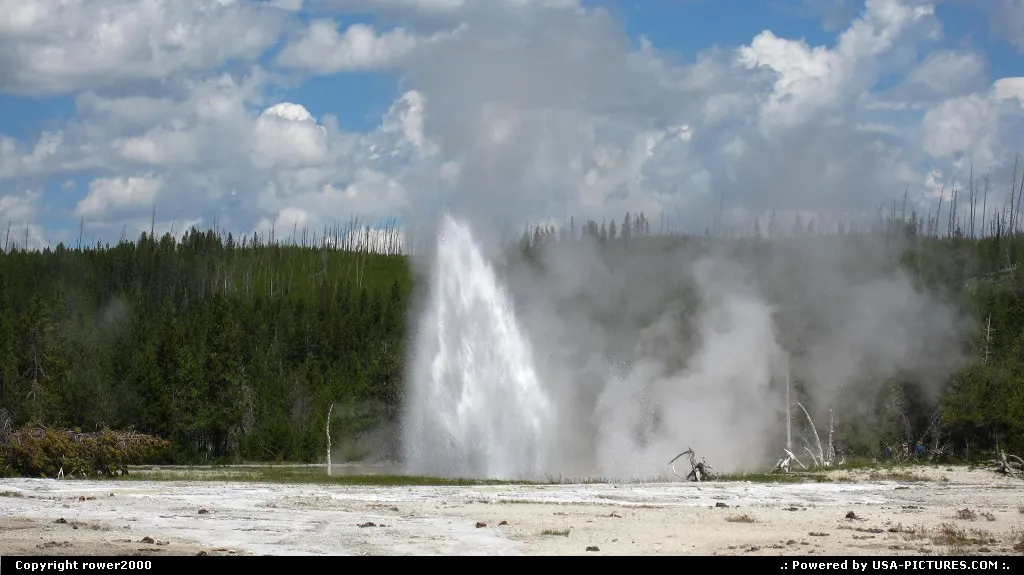 Geyser erumping in the Upper Geyser Basin.
